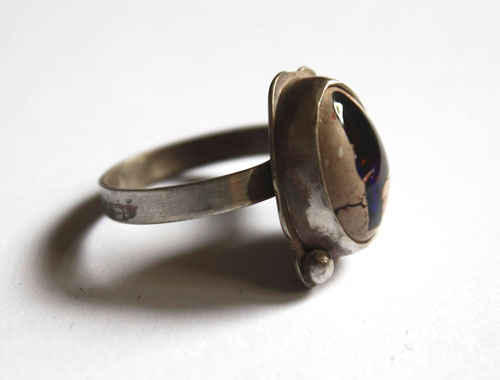 Mil fuegos, anillo espectáculo pirotécnico en plata y ópalo de fuego