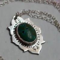 Milli, collar indio en plata y turquesa