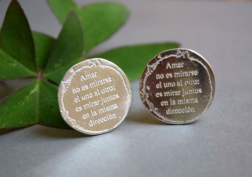 Mirar juntos, Little Prince quote cufflinks in sterling silver