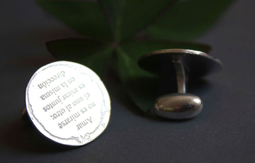 Mirar juntos, Little Prince quote cufflinks in sterling silver