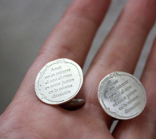 Mirar juntos, Little Prince quote cufflinks in sterling silver