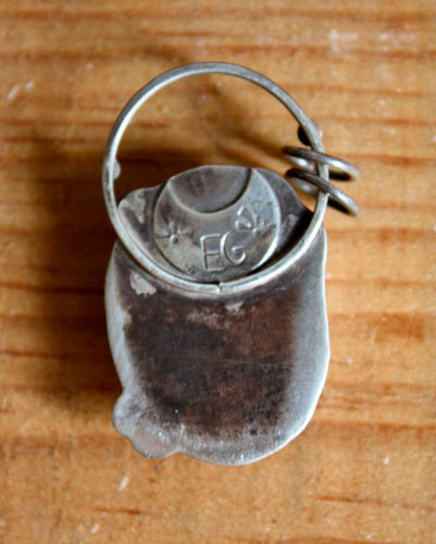 Misterio, dije espejo mágico en plata y crisoprasa