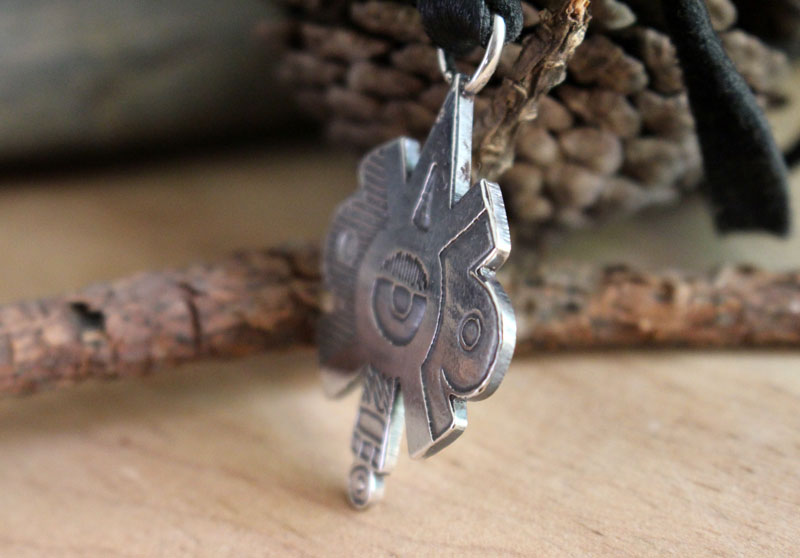 Nahui Ollin, Aztec equinox and solstice necklace in silver