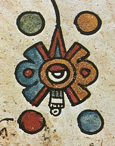 Nahui Ollin, Aztec equinox and solstice necklace in silver