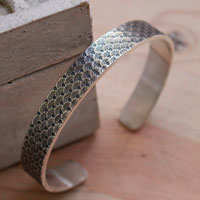 Nami, Japanese seigaiha waves bracelet in sterling silver