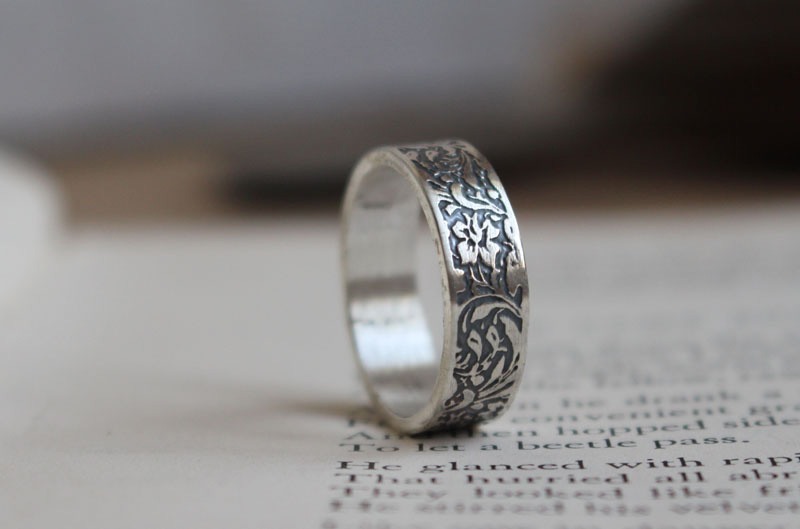 Narciso, anillo flor en plata