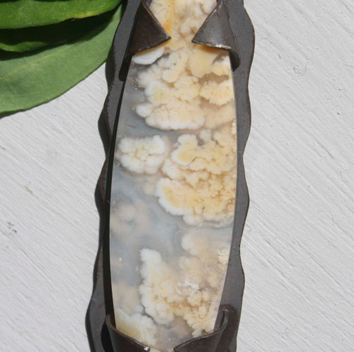 Nebuloso, dije universo en suspensión en plata y ágata Point Plume Graveyard