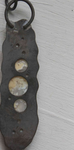 Nebuloso, dije universo en suspensión en plata y ágata Point Plume Graveyard