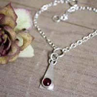 triangle sterling silver bracelet with birthstone