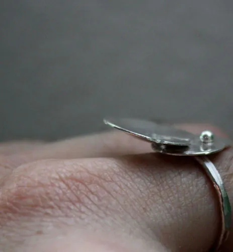 Ninfeal, anillo nenúfar loto en plata