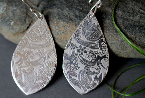 Nishikigoi, Japanese koi fish earrings in sterling silver