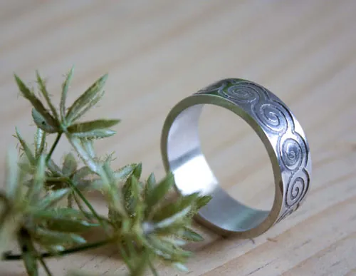 Njord, anillo olas vikingas en plata