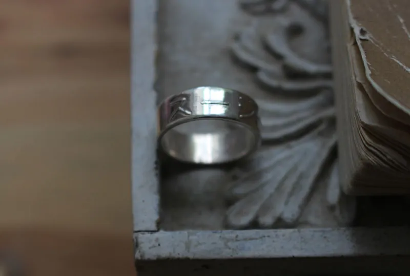 Nombre japonés, anillo kanji, pictograma de Japón, en plata
