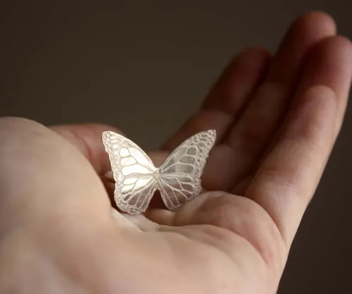 Nymphalidae, anillo mariposa monarca en plata