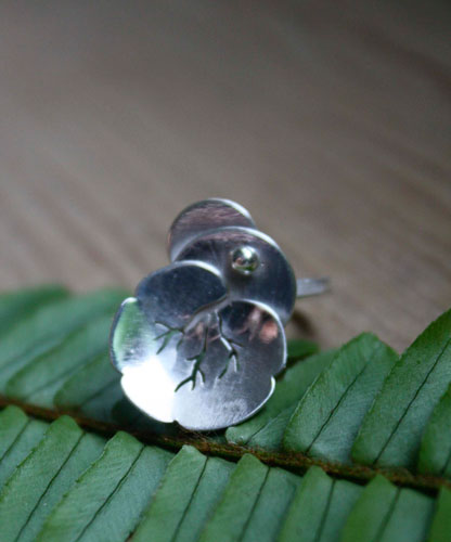 Nympheale, lotus water lily ring in sterling silver