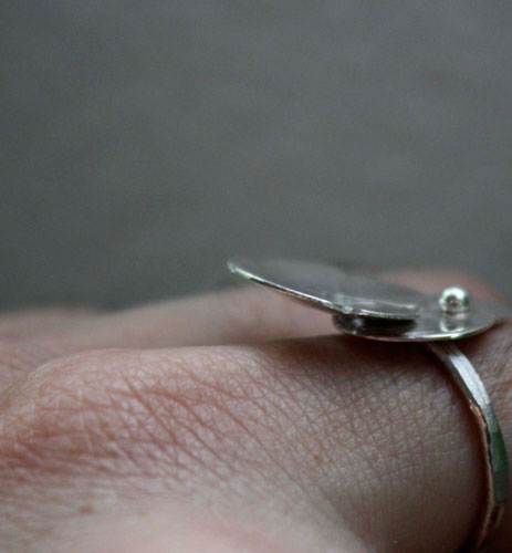 Nympheale, lotus water lily ring in sterling silver