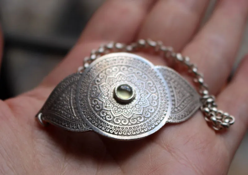 Ojo del alma, pulsera mandala en plata y prehnita