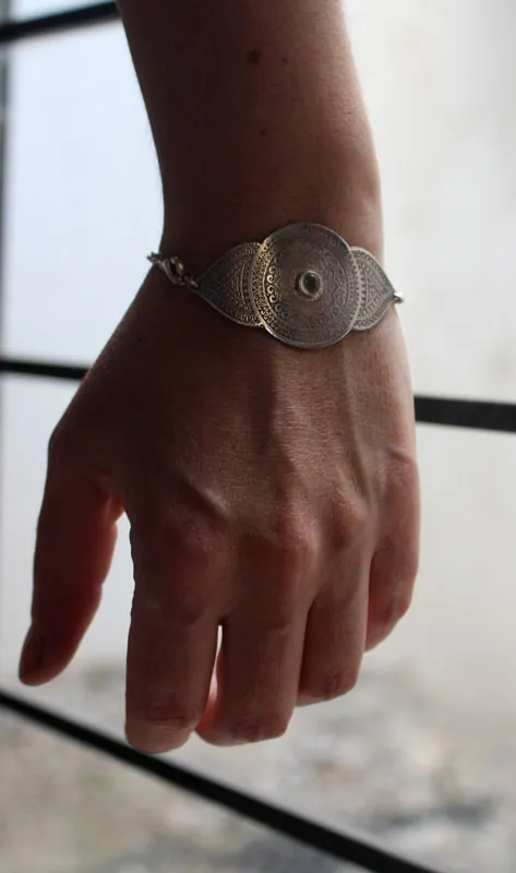 Ojo del alma, pulsera mandala en plata y prehnita