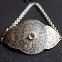 Ojo del alma, pulsera mandala en plata y prehnita