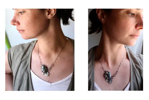 Okeanos, collar mitología griega en plata y jaspe oceánico