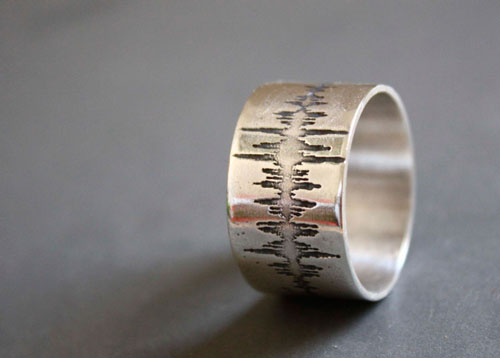 Onda, anillo espectro sonoro en plata