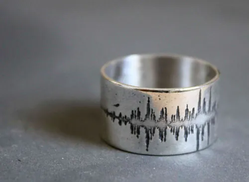Onda, anillo espectro sonoro en plata