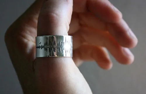 Onda, anillo espectro sonoro en plata