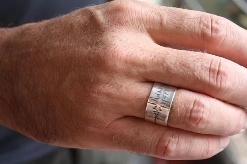 Onda, anillo espectro sonoro en plata