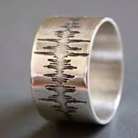 Onda, anillo espectro sonoro en plata