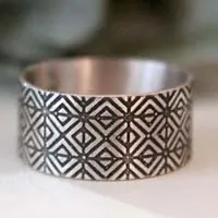 Origami, anillo geométrico japonés en plata