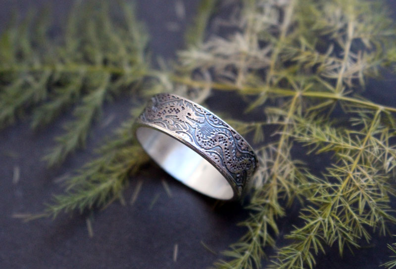 Ouroboros, anillo dragón infinito en plata