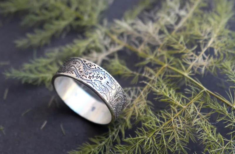 Ouroboros, anillo dragón infinito en plata