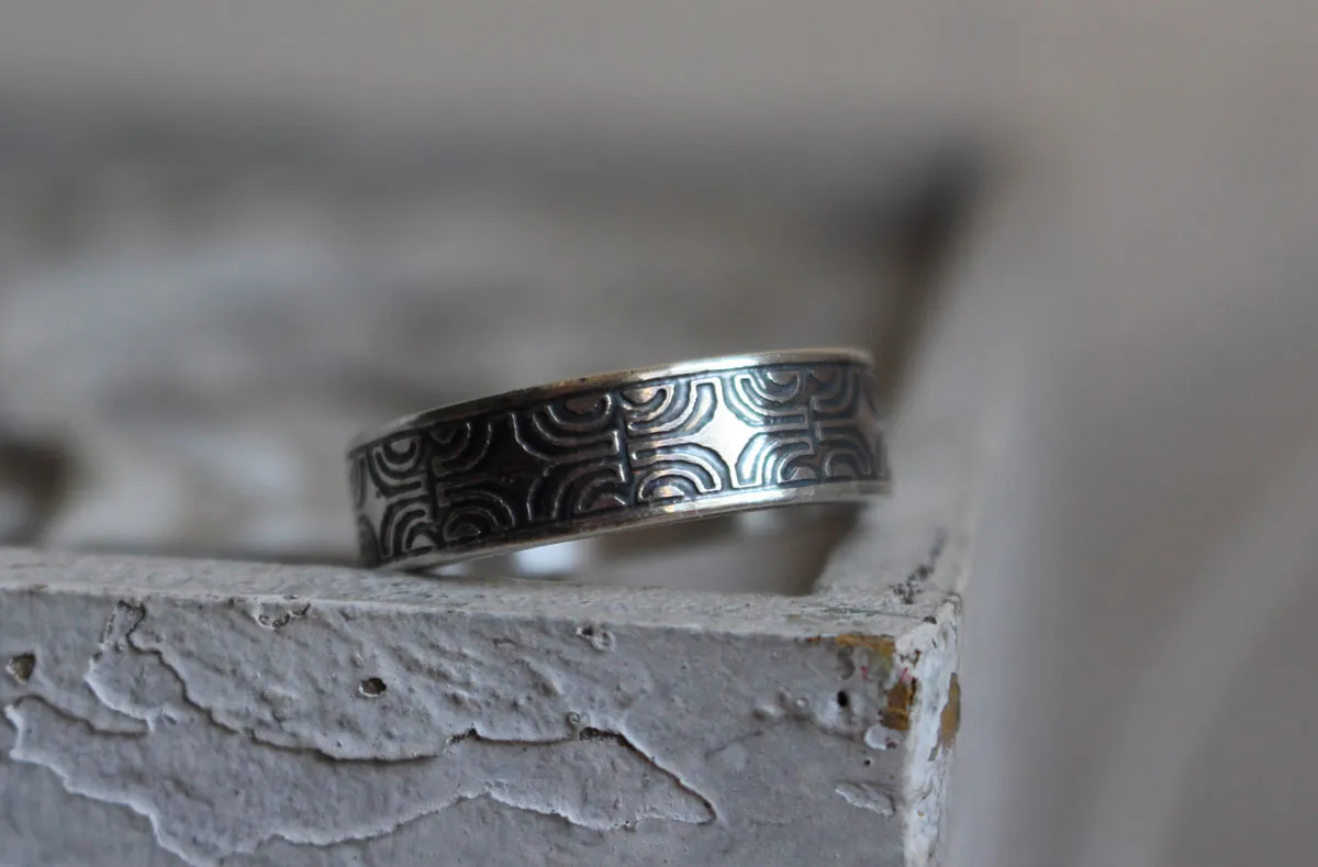 Peka’enana, anillo cruz polinesia en plata
