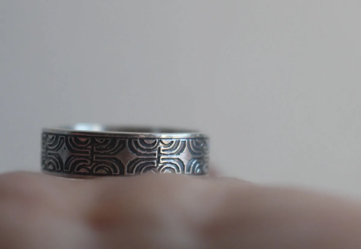 Peka’enana, anillo cruz polinesia en plata