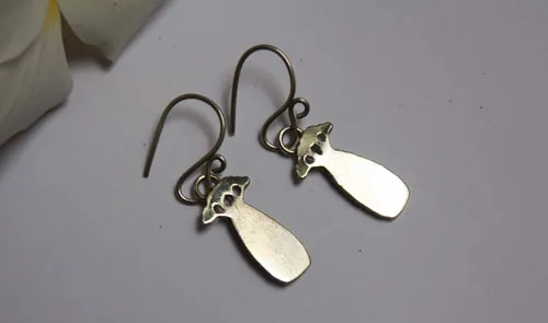 Pequeños baobabs, aretes árbol del principito en plata