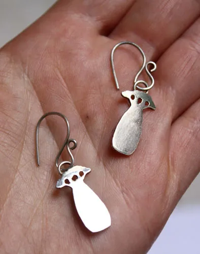 Pequeños baobabs, aretes árbol del principito en plata