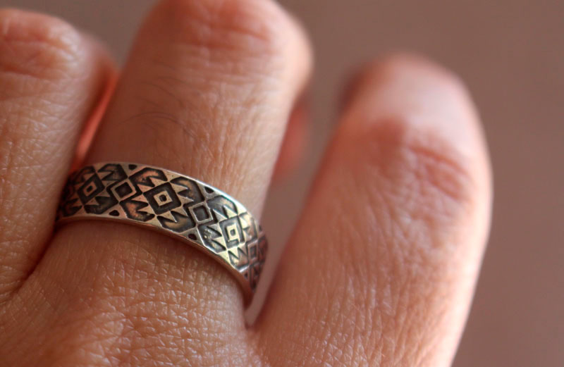 Perception, Mexican Zapotec diamond ring in silver