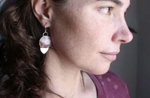 Perseverancia, aretes tenacidad en plata y youngita