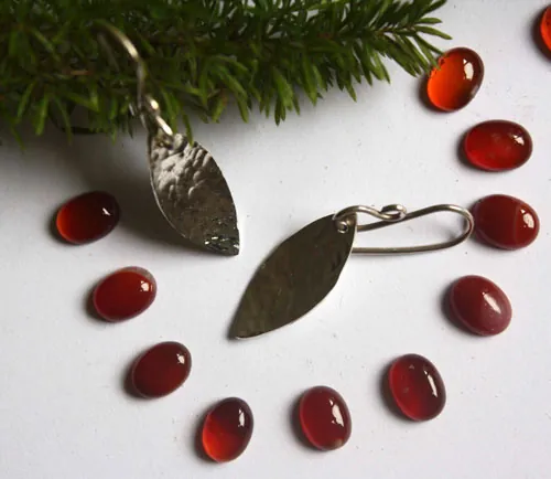 Pétalos, aretes pétalo de flor en plata