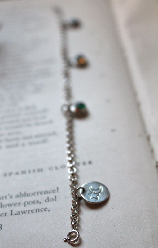 Piedras de nacimiento, pulsera familia en plata, ópalo, turquesa y ónix