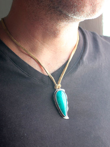 Pino azul, collar del litoral Atlántico en plata y ágata azul