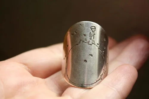 Planeta del Principito, anillo cuento de Saint-Exupéry en plata