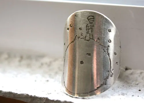 Planeta del Principito, anillo cuento de Saint-Exupéry en plata