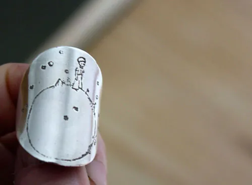Planeta del Principito, anillo cuento de Saint-Exupéry en plata