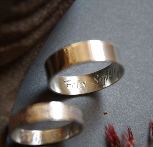 Plant harmony, botanical wedding ring in sterling silver