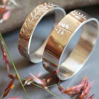 Plant harmony, botanical wedding ring in sterling silver