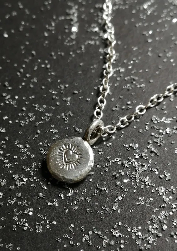 Promesa, collar corazón apasionado en plata