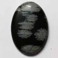 Obsidiana copo de nieve cabujón