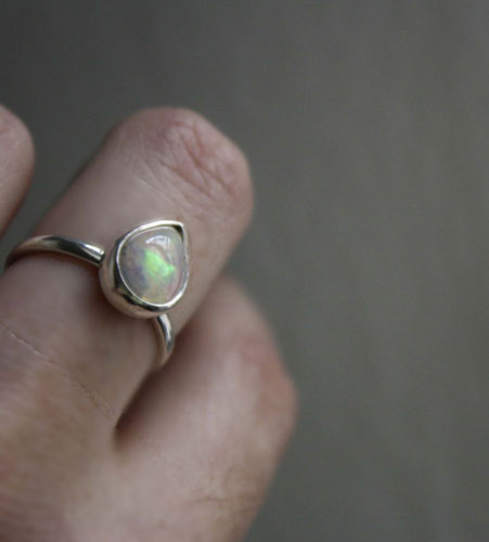 Queen of Sheba, mythical African kingdom ring in silver and Ethiopian opal