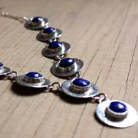 Reina del Nilo, collar egipcio en plata y lapislázuli